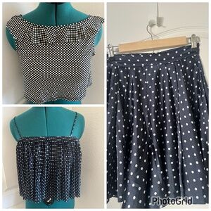 Bundle - Y2K 00s scene TOPSHOP/urban outfitters polka dot tops & tap shorts S